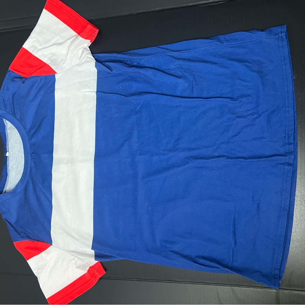 Women's Color Block Tee - Blue, White, and Red
